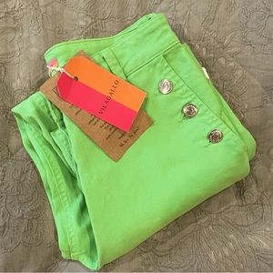 Vilagallo lime green cropped jeans pants women’s size small 4 / 6